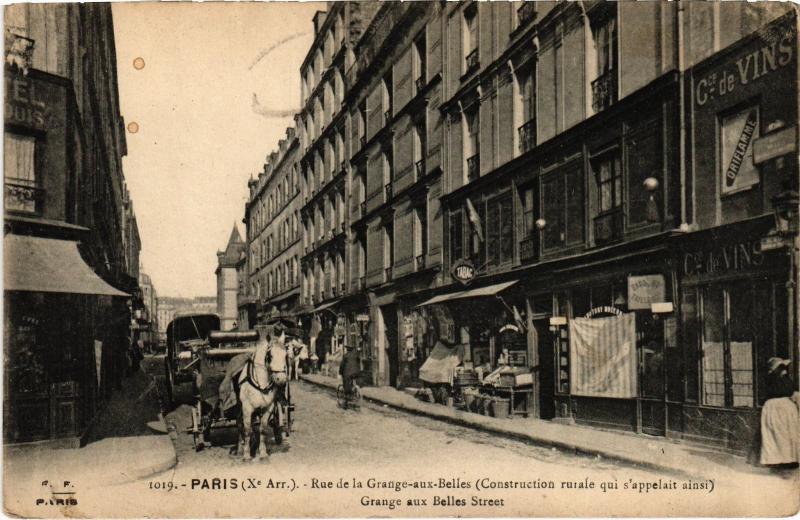Carte postale ancienne Paris 10e Rue de la Grange-aux-Belles à Paris 10e