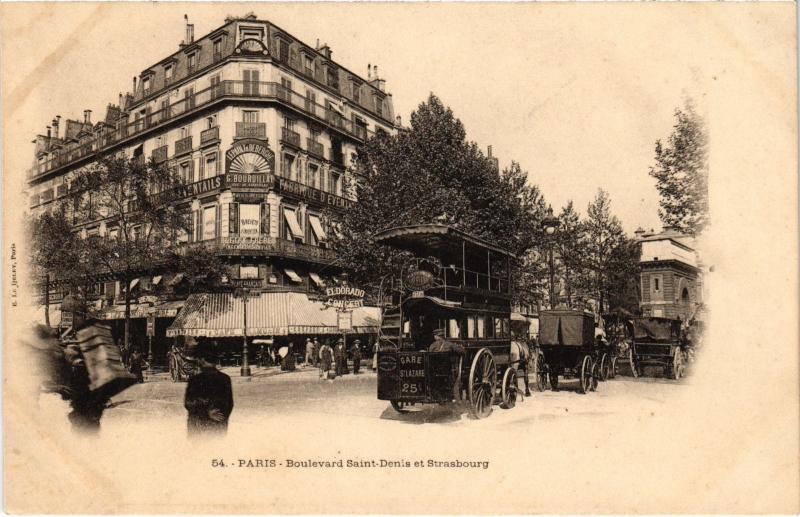 Carte postale ancienne Paris 10e Bd Saint-Denis et Strasbourg à Paris 10e