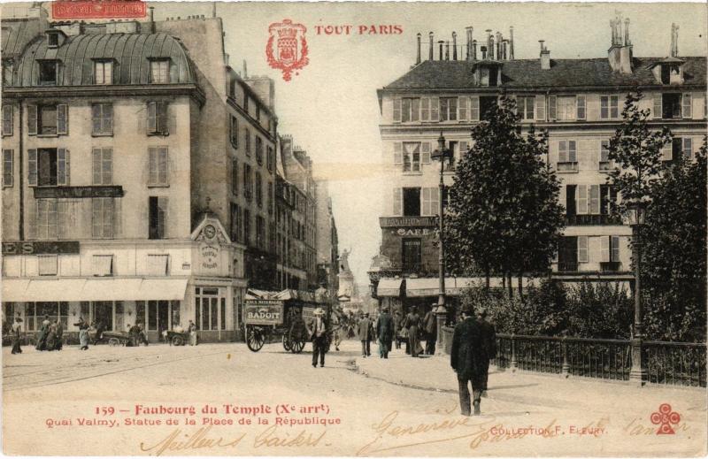 Carte postale ancienne Tout Paris 10e Fg du Temple Quai Valmy à Paris 10e