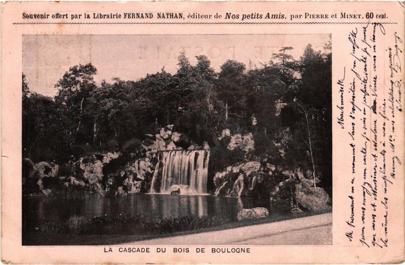 Carte postale ancienne La Cascade du Bois de Boulogne à Paris 16e