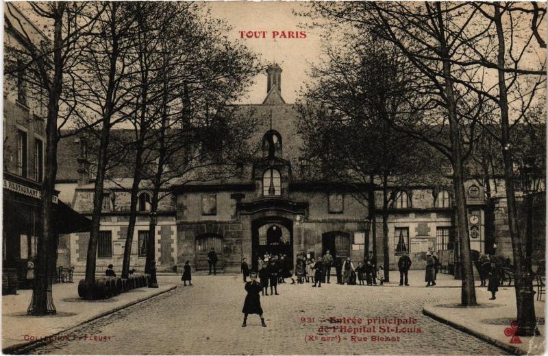 Carte postale ancienne Tout Paris 10e Rue Richat Hopital Saint-Louis à Paris 10e