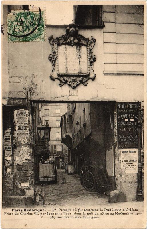 Carte postale ancienne Paris 4e 38, tue des Franch-Bourgeois à Paris 4e