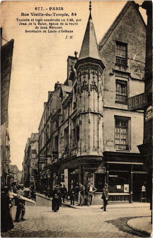 Carte postale ancienne Paris 4e 3, rue Vieille-du-Temple à Paris 4e