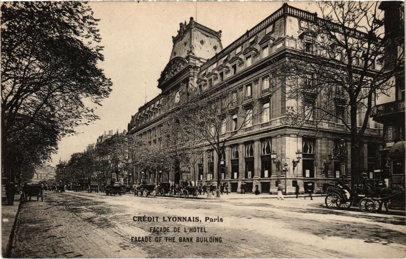 Carte postale ancienne Paris 2e Crédit Lyonnais Facade à Paris 2e