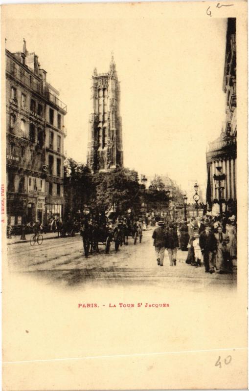 Carte postale ancienne Paris 4e Tour Saint-Jacques à Paris 4e