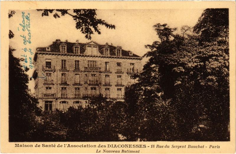 Carte postale ancienne Paris 12e 18, rue du Sergent Bauchat Maison Santé des Diaconesses à Paris 12e