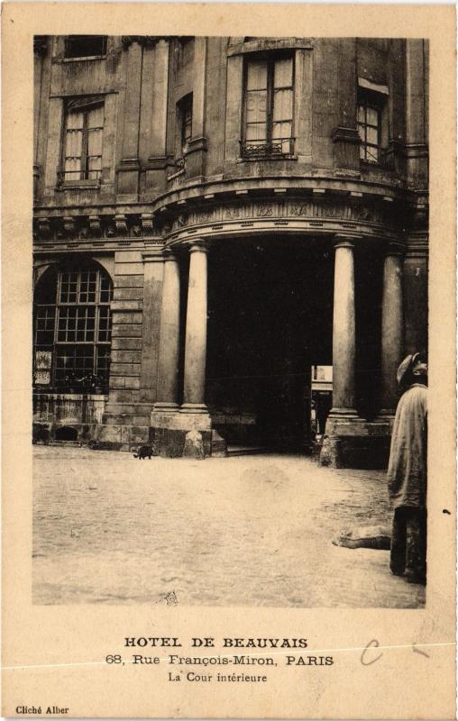 Carte postale ancienne Paris 4e 68, rue Francois-Miron Hotel Beauvais à Paris 4e
