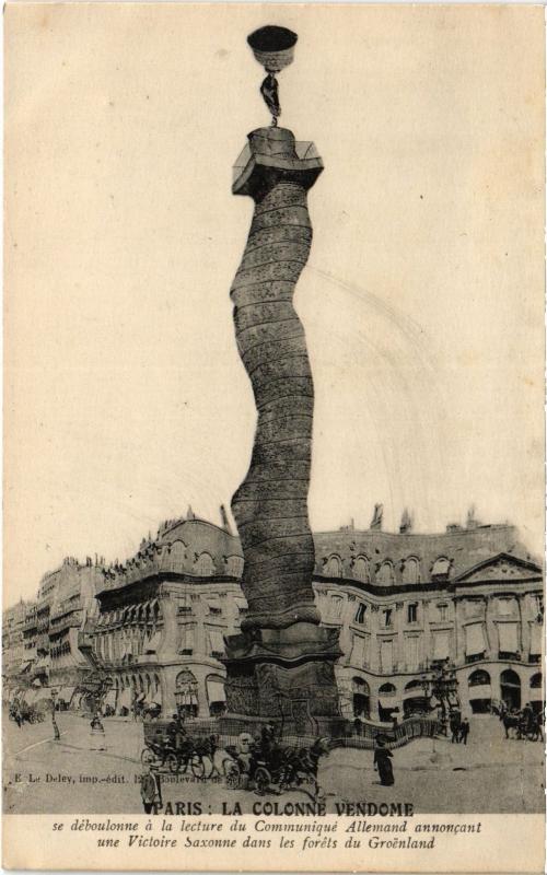 Carte postale ancienne Paris 2e Colonne de Vendome à Paris 2e