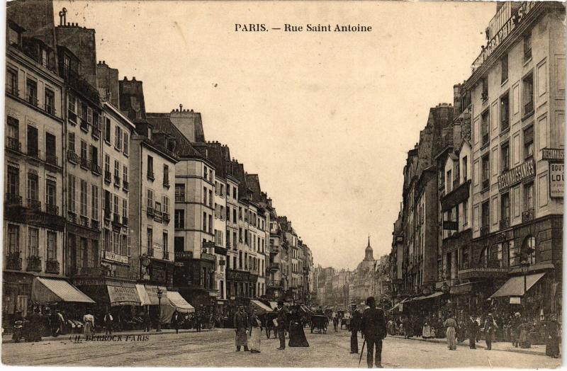 Carte postale ancienne Paris 4e Rue Saint-Antoine à Paris 4e