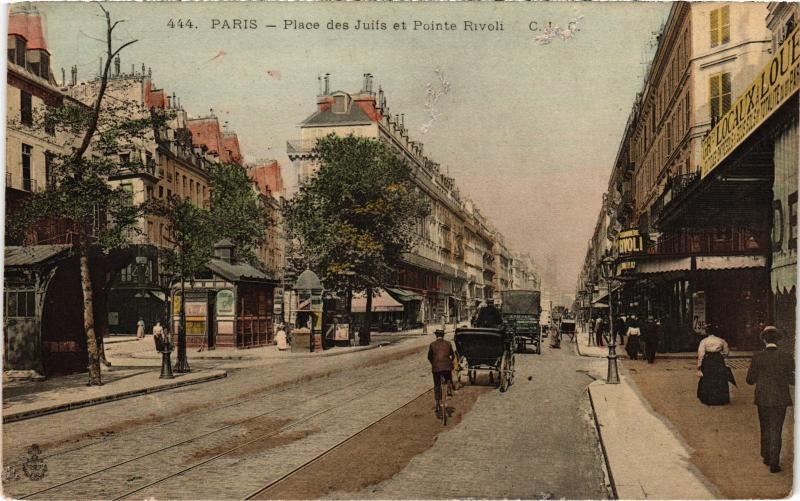 Carte postale ancienne Paris 4e Place des Juifs Pointe Rivoli à Paris 4e