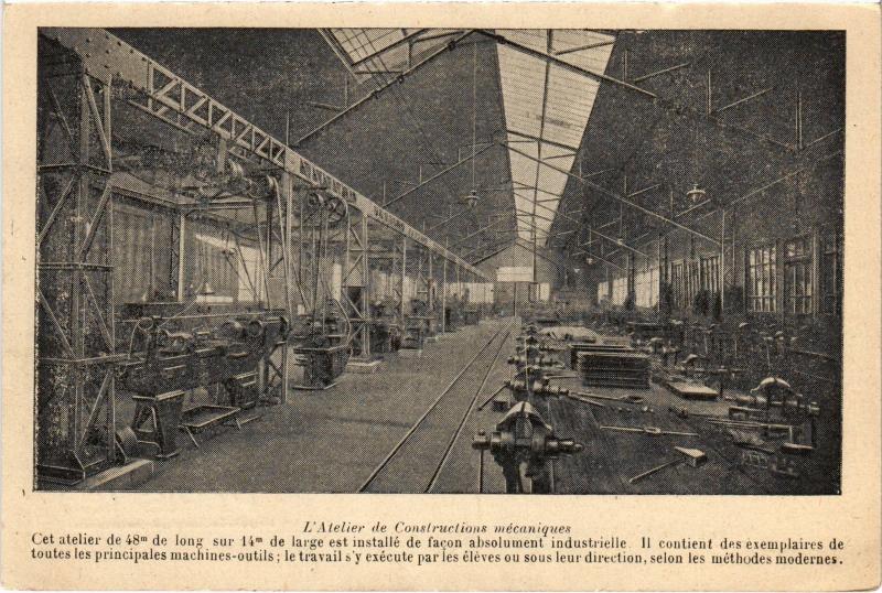 Carte postale ancienne Paris Atelier Construction metallique Ecole des Travaux Publics