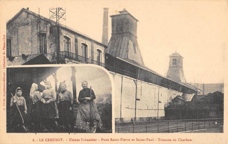 Carte postale ancienne Le Creusot - Usines Schneider - Trieuses De Charbon au Creusot