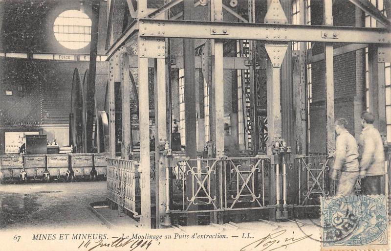 Carte postale ancienne Mines Et Mineurs - Le Moulinage Au Puits D'Extraction