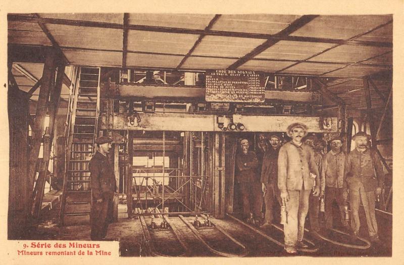 Carte postale ancienne Serie Des Mineurs - Mineurs Remontant De La Mine