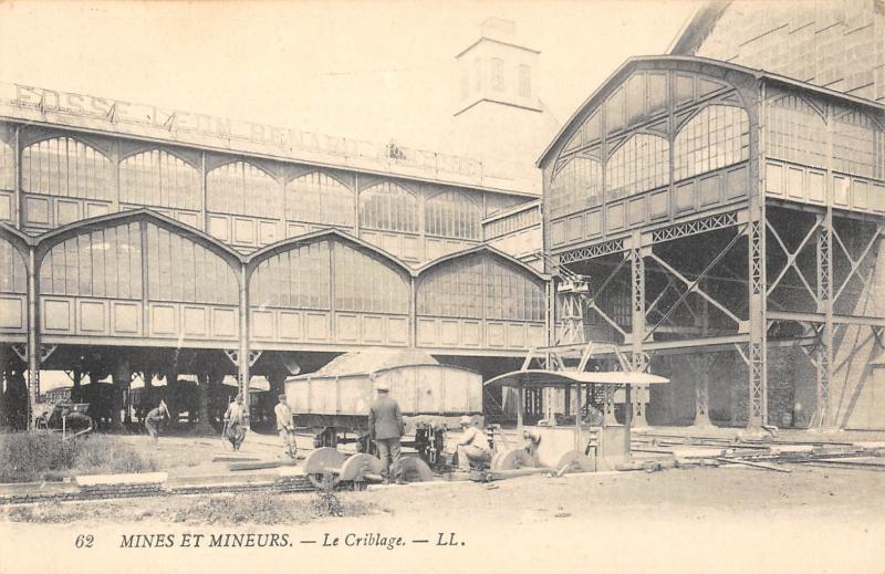 Carte postale ancienne Mines Et Mineurs - Le Criblage