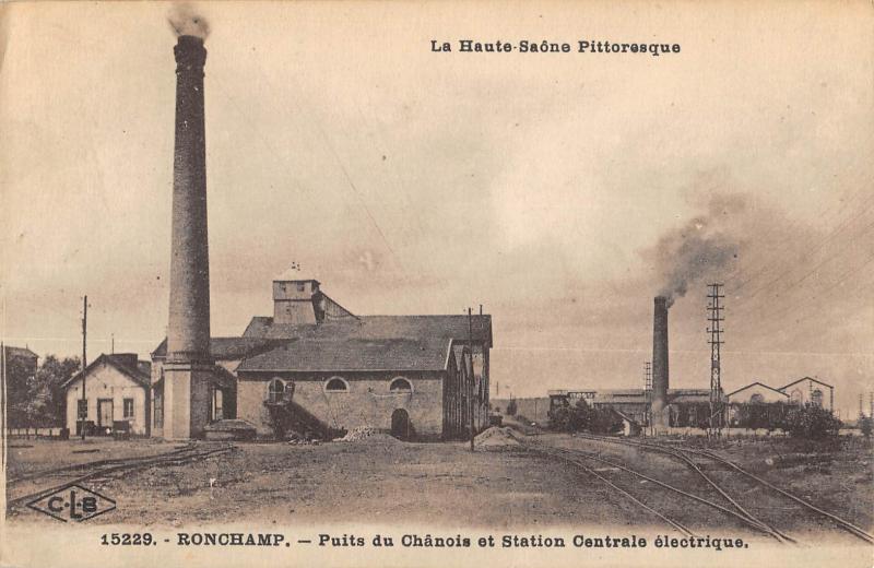 Carte postale ancienne Ronchamp - Puits Du Chanois Et Station Centrale Electrique à Ronchamp