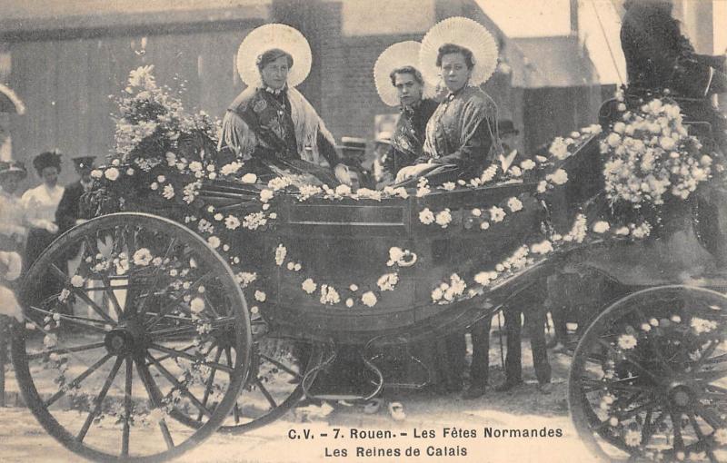 Carte postale ancienne Rouen - Fetes Normandes 1909 - Les Reines De Calais à Rouen