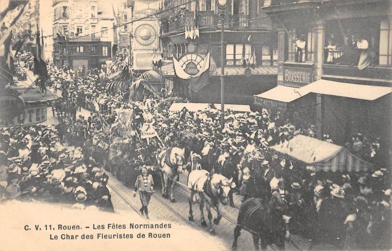 Carte postale ancienne Rouen - Fetes Normandes 1909 - Le Char Des Fleuristes De Rouen à Rouen