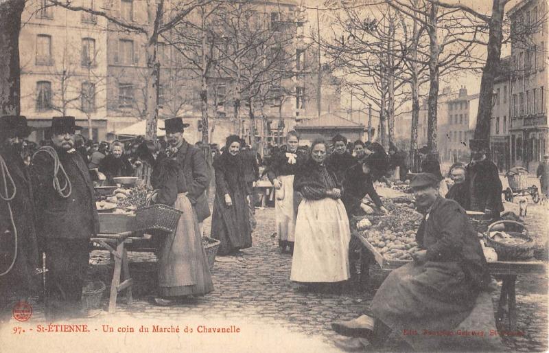 Carte postale ancienne Saint Etienne - Un Coin Du Marche De Chavanelle à Saint-Étienne