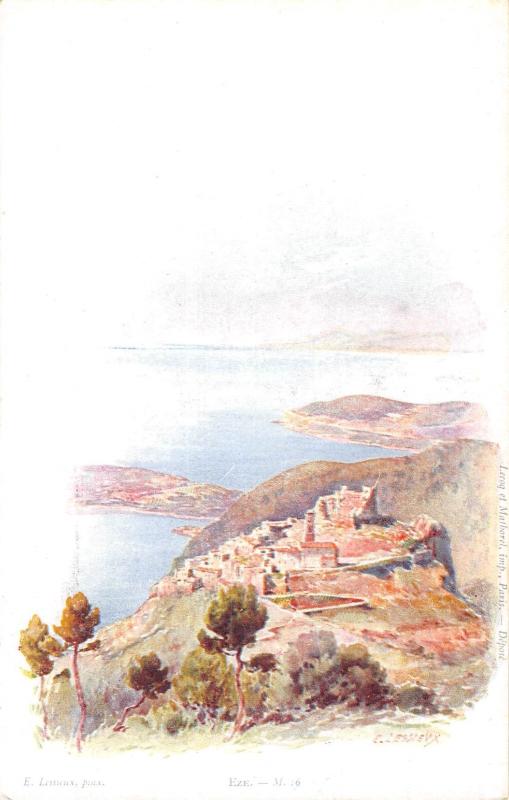Carte postale ancienne Cpa Illustrateur - Alpes Maritimes - E.lessieux - Eze
