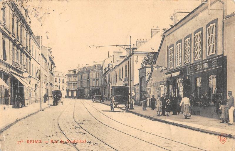 Carte postale ancienne Reims - Rue De Neufchatel à Reims