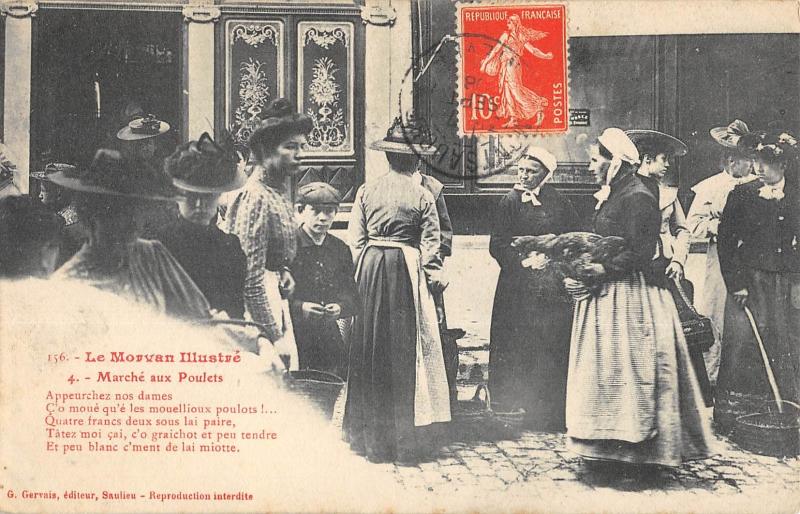 Carte postale ancienne Le Morvan Illustre - Marche Aux Poulets