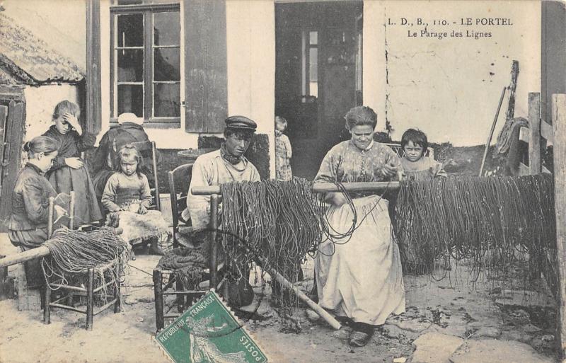 Carte postale ancienne Le Portel - Le Parage Des Lignes au Portel