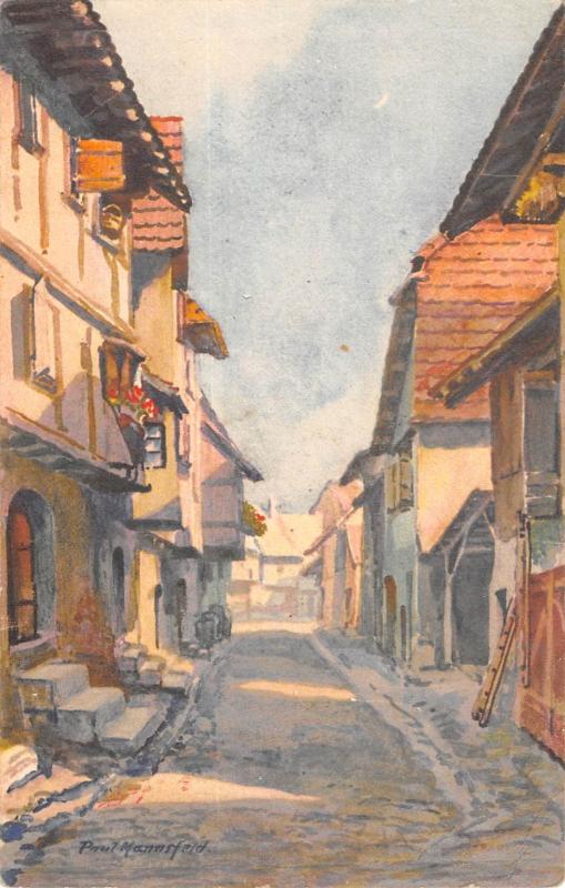 Carte postale ancienne Eguisheim - Cpa Illustrateur - Signe Paul Mannsfeld à Eguisheim