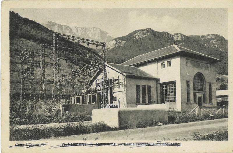 Carte postale ancienne Usine électrique du Montalieu à Saint-Vincent-de-Mercuze