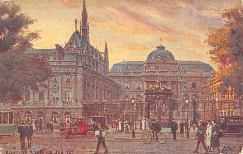 Carte postale ancienne Paris - Cpa Illustrateur - Le Palais De Justice à Paris