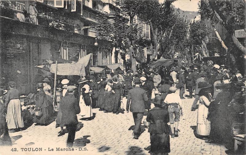 Carte postale ancienne Toulon - Le Marche à Toulon