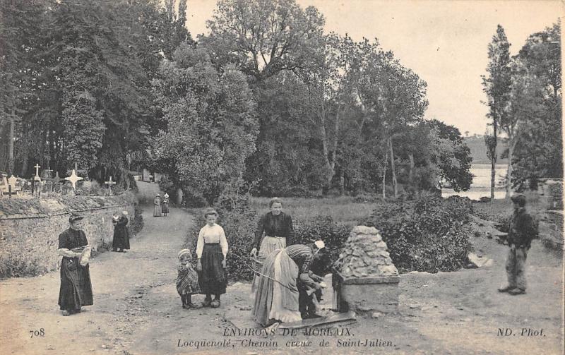 Carte postale ancienne Environs De Morlaix - Locquenole - Chemin Creux De Saint Julien à Morlaix