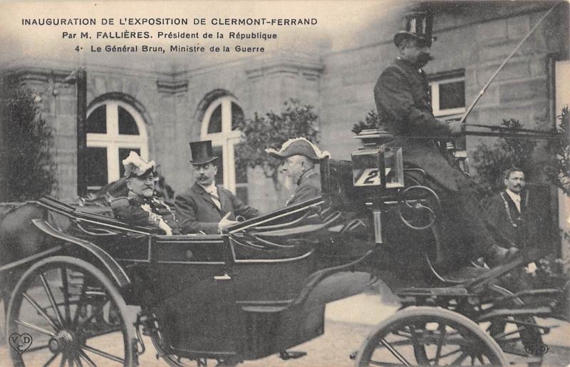 Carte postale ancienne Inauguration De L'Exposition De Clermont Ferrand Par Mr Fallieres à Clermont-Ferrand