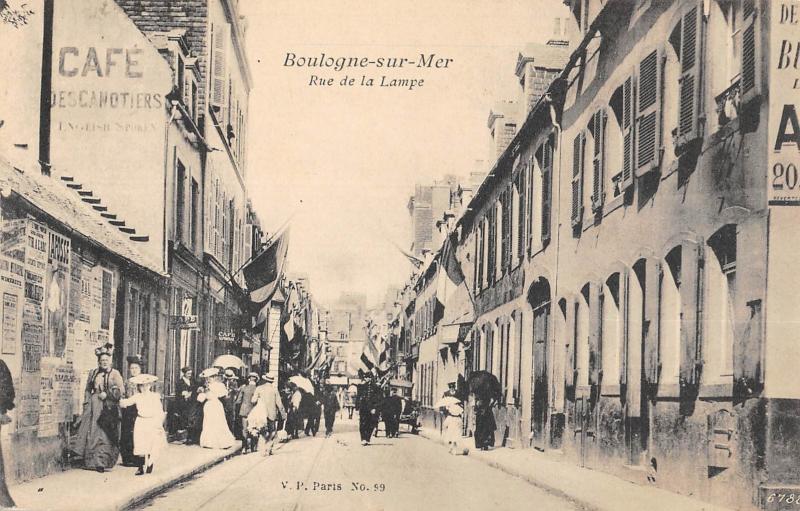 Carte postale ancienne Boulogne Sur Mer - Rue De La Lampe à Boulogne-sur-Mer
