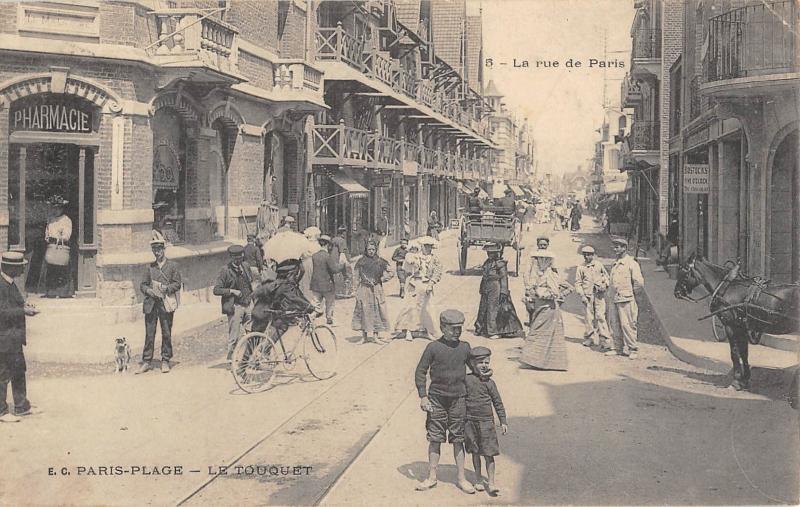 Carte postale ancienne Paris Plage - Le Touquet - La Rue De Paris