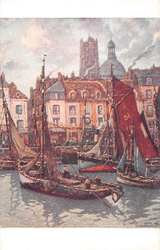 Carte postale ancienne Dieppe - Cpa Illustrateur G.charpentier - Dans Le Port A Dieppe à Dieppe
