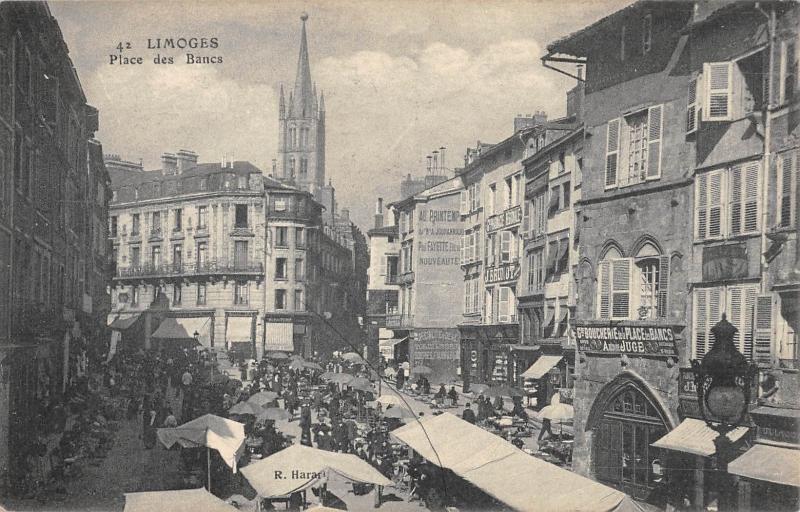 Carte postale ancienne Limoges - Place Des Bancs à Limoges