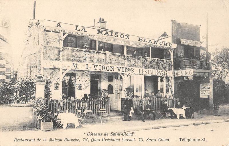 Carte postale ancienne Saint Cloud - Coteaux De Saint-Cloud - Restaurant De La Maison Blanche - Qua à Saint-Cloud