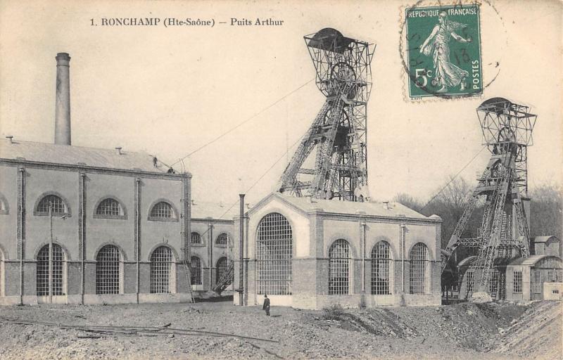 Carte postale ancienne Ronchamp - Puits Arthur à Ronchamp