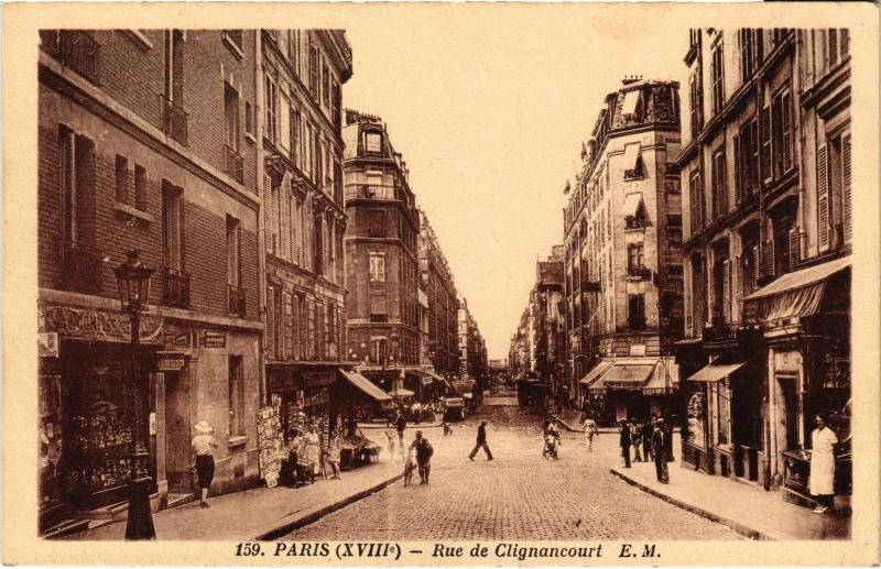 Carte postale ancienne Rue de Clignancourt à Paris 18e
