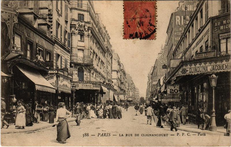 Carte postale ancienne La rue de Clignancourt à Paris 18e