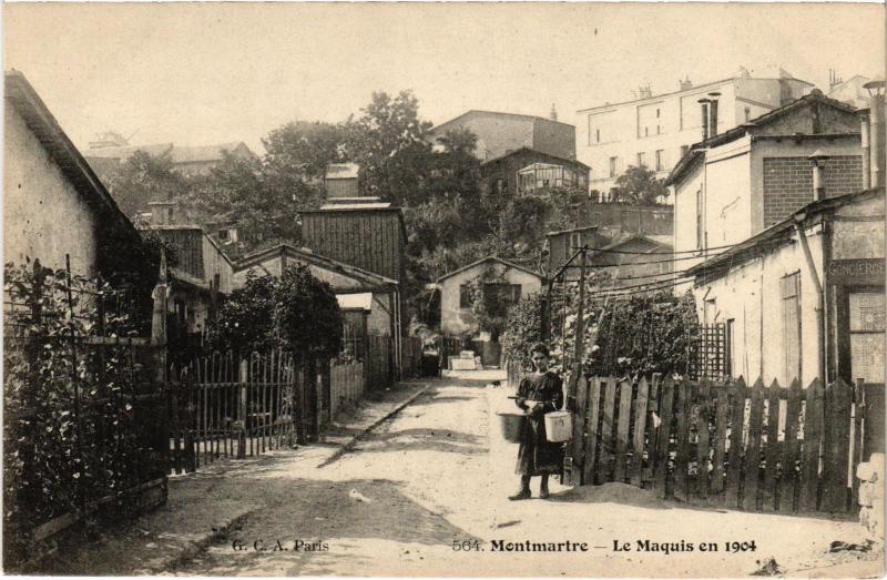 Carte postale ancienne Montmartre - Le Maquis en 1904 à Paris 18e