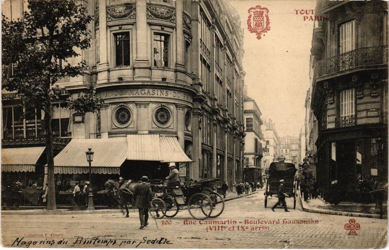 Carte postale ancienne Tout Paris 8e Rue Caumartin Bd Haussmann à Paris 8e