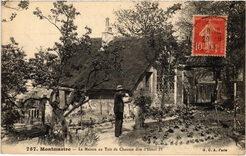 Carte postale ancienne Montmartre - La Maison au Toit de Chaume dite d'Henri IV à Paris 18e