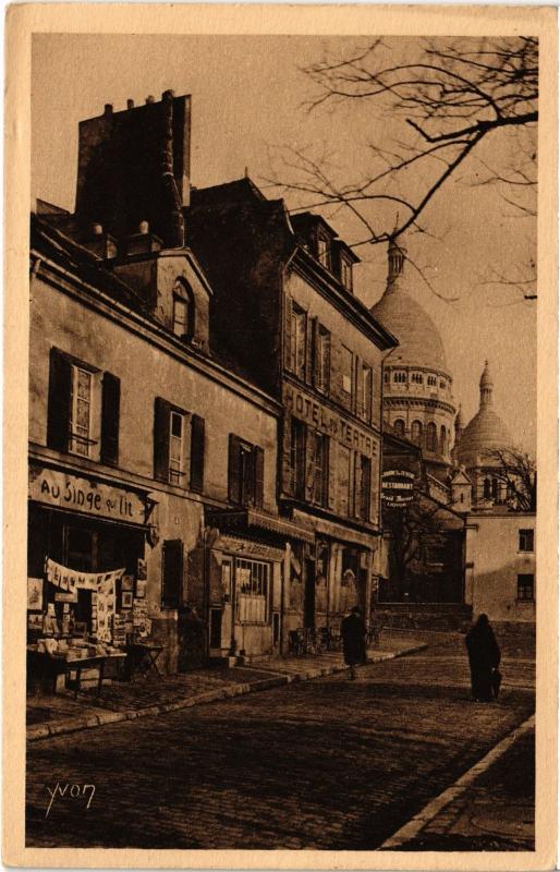 Carte postale ancienne Montmartre - La Place du Tertre à Paris 18e