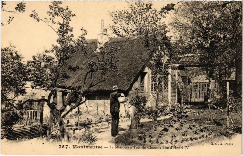 Carte postale ancienne Montmartre - La Maison au Toit de Chaume dite d'Henri IV à Paris 18e