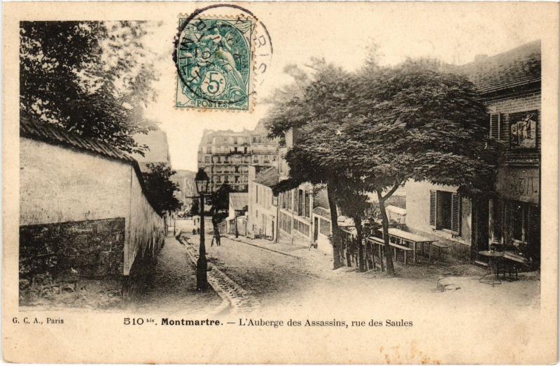 Carte postale ancienne L'Auberge des Assassins (rue des Saules) à Montmartre à Paris 18e