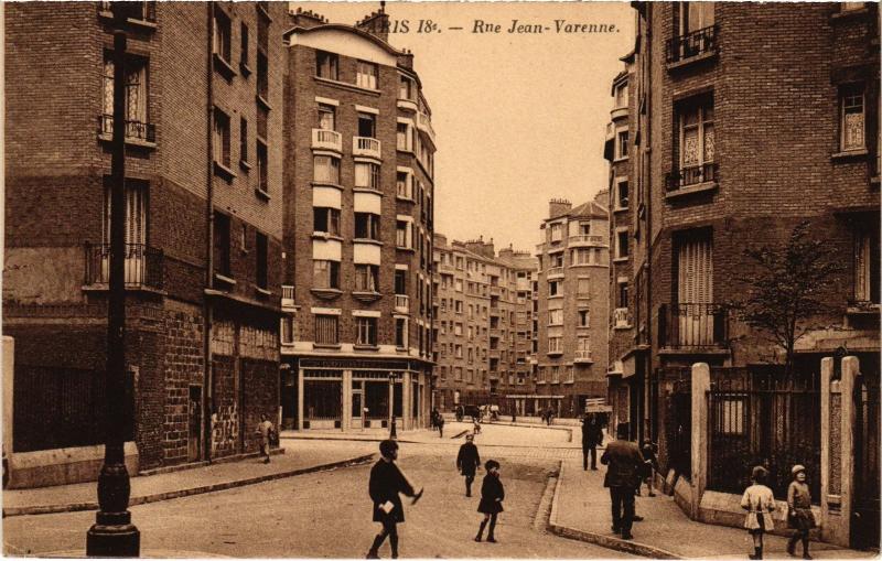 Carte postale ancienne Rue Jean-Varenne à Paris 18e