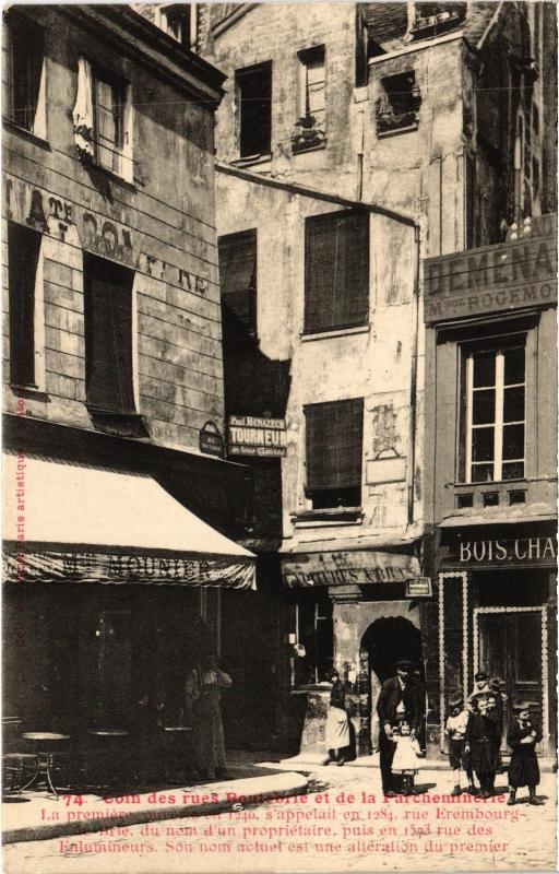 Carte postale ancienne Paris 5e Rue Boutebrie et de la Parcheminerie à Paris 5e