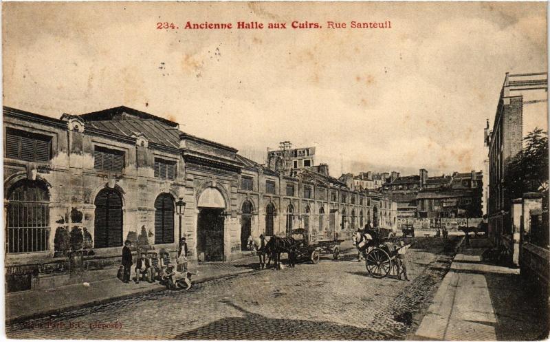 Carte postale ancienne Paris 5e Rue Santeuil Halle aux Cuirs à Paris 5e